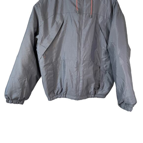 ATHLETIC WORKS Mens Full Zip Hooded Windbreaker Jacket Gray M 38/40 Gorpcore Y2k - Picture 5 of 9